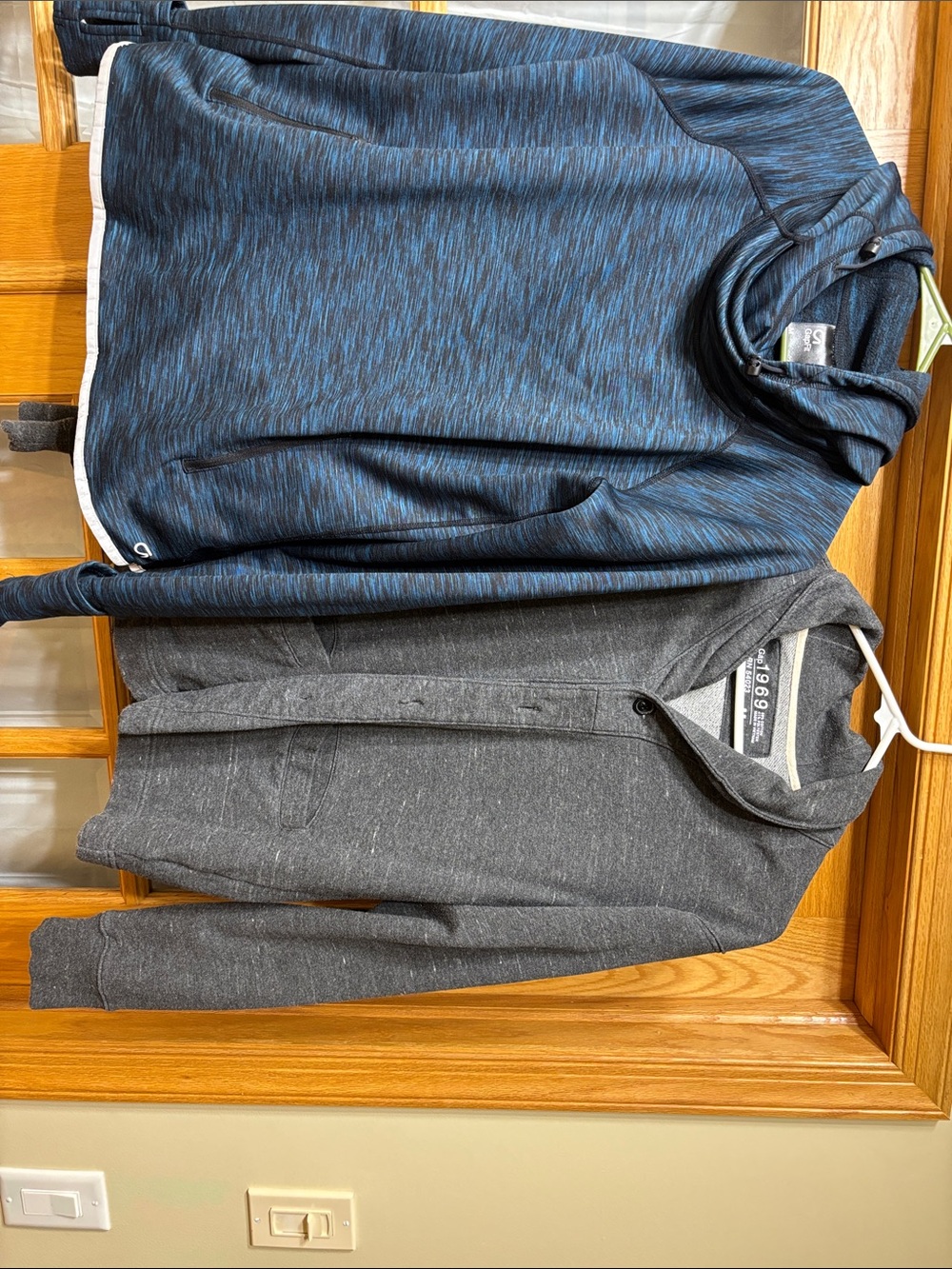GAP Fit Heathered Navy and Black Hooded Pullover and Gap 1969 Cardigan Medium